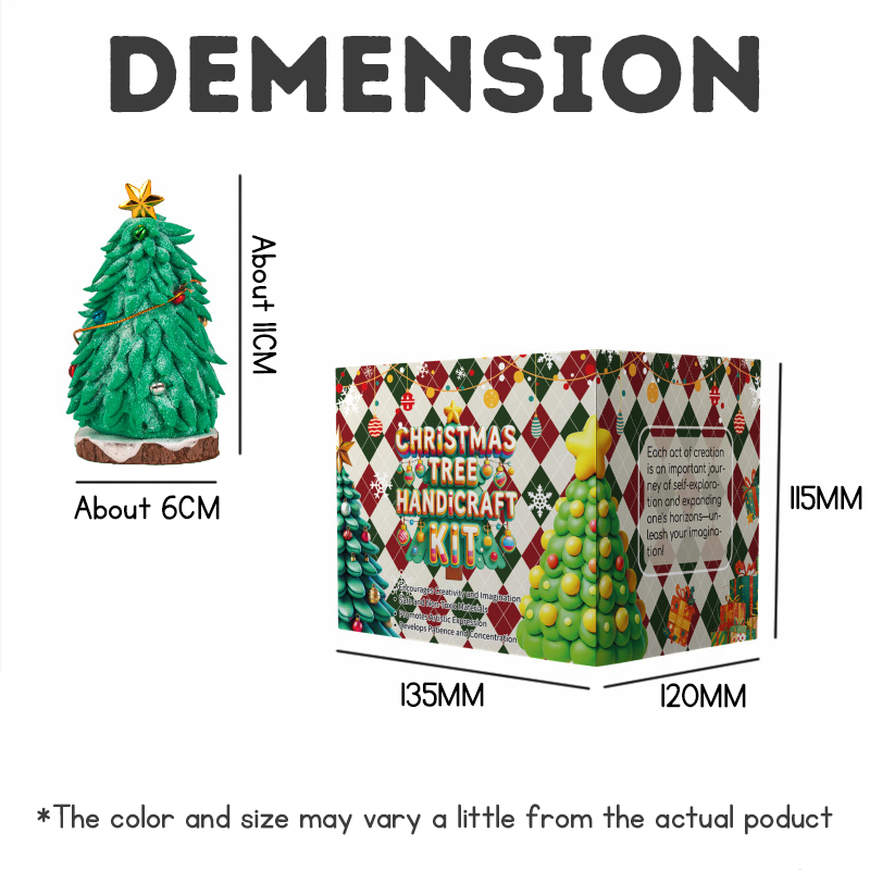 DIY Christmas Tree Clay Craft Kit for Kids Air Dry Modelling Clay Handmade Xmas Tree Making Set Creative Arts and Crafts Christmas Decorations Holiday Gifts
