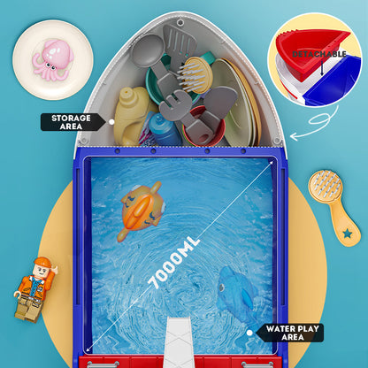 Pretend Play Ship Toys Fishing Toy Water Play Toys Water Toy Beach Toys for Kids Simulation