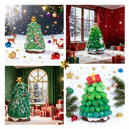 DIY Christmas Tree Clay Craft Kit for Kids Air Dry Modelling Clay Handmade Xmas Tree Making Set Creative Arts and Crafts Christmas Decorations Holiday Gifts