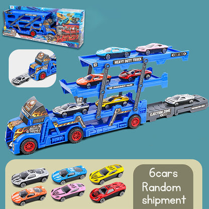 Kid's toy cargo truck unfolds folds for storage features launching function for small cars ideal birthday gift for boys