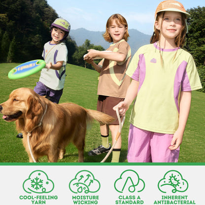 Kids Cotton-feel Quick Dry Sports T-Shirt Breathable UV Protection Summer Outdoor Active Tee