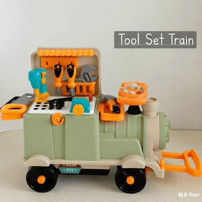 Kids ride on train toy colorful multifunctional storage train simulation kitchen with music