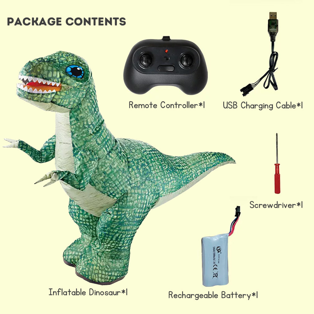 Remote Control Inflatable T-Rex Dinosaur Toy for Kids, Realistic Electric Walking Dinosaur Toy, Birthday Gift