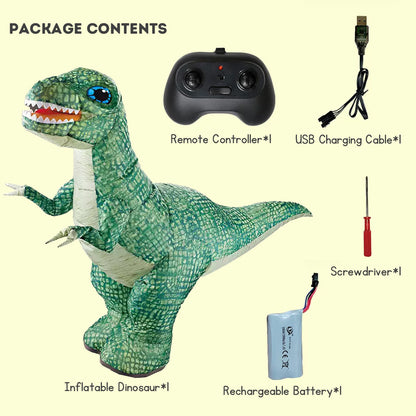 Remote Control Inflatable T-Rex Dinosaur Toy for Kids, Realistic Electric Walking Dinosaur Toy, Birthday Gift