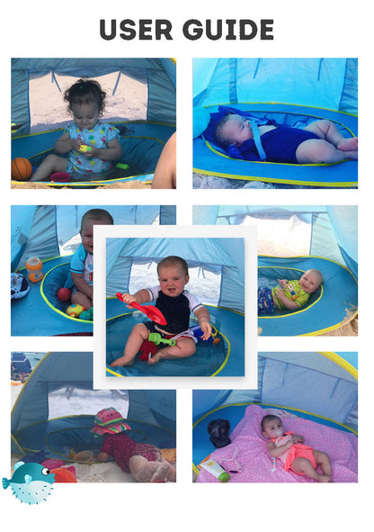 Children's Adorable Shark Beach Sunshade Tent, Fully Automatic Quick Setup, Easy Portable, Parent-Child Seaside Rest and Play House with Small Pool