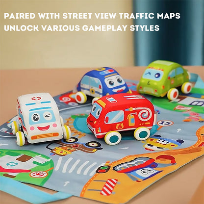 Baby toys Children's early education educational toys portable detachable baby cartoon cloth toy car set