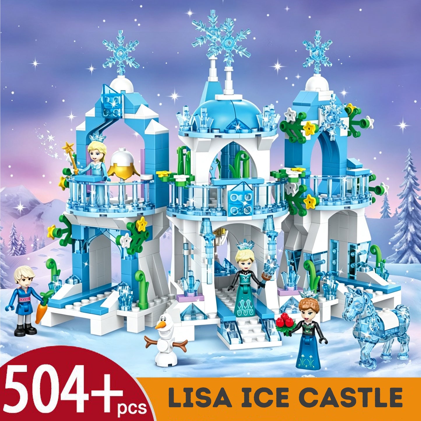 Girls Princess Castle Villa Treehouse Building Blocks Set Kids Educational Construction Toy Princess Doll House Playset Gift for Girls