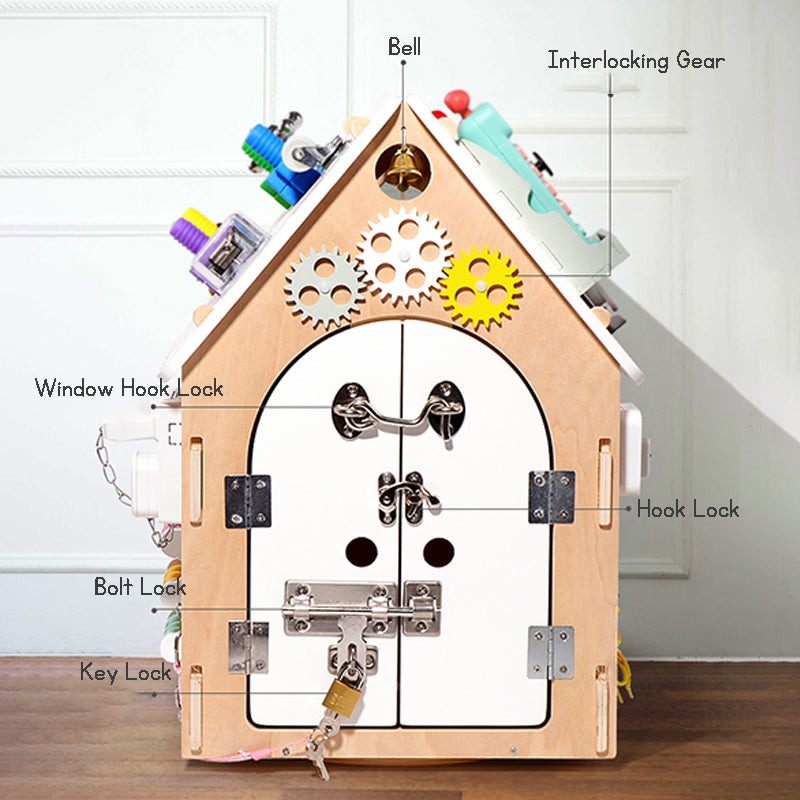 Baby Early Education Wooden Toys Baby Busy House DIY Children's Multi functional Toy