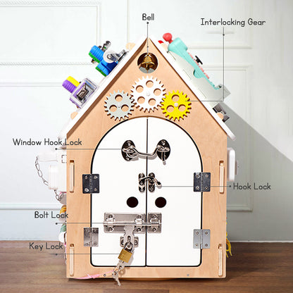 Baby Early Education Wooden Toys Baby Busy House DIY Children's Multi functional Toy