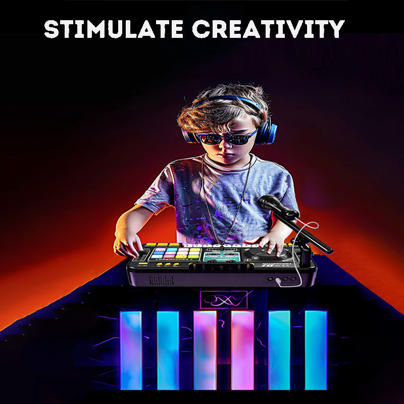Kid's  Bluetooth DJ Mixer Toy Electronic Keyboard Toy Playing Musical Instrument Microphone Music Toy Instrument Toy