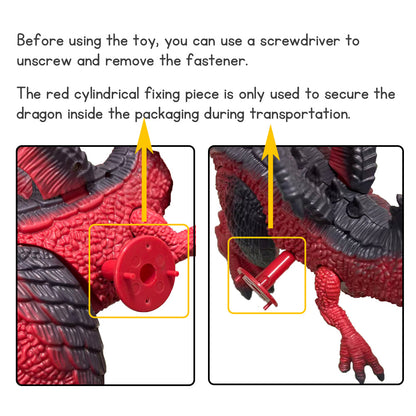 Kids Infrared Remote Control Spray Fire Dragon Toy, Electric Light Sound Walking Swing Wings Simulation Fire Dragon Boy Toy