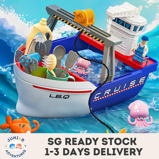 Pretend Play Ship Toys Fishing Toy Water Play Toys Water Toy Beach Toys for Kids Simulation