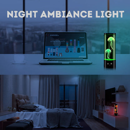 Remote-Controlled Dancing Jellyfish Lamp: Silent LED Color-Changing Creative Bedside Atmosphere Table Lamp with USB Night Light