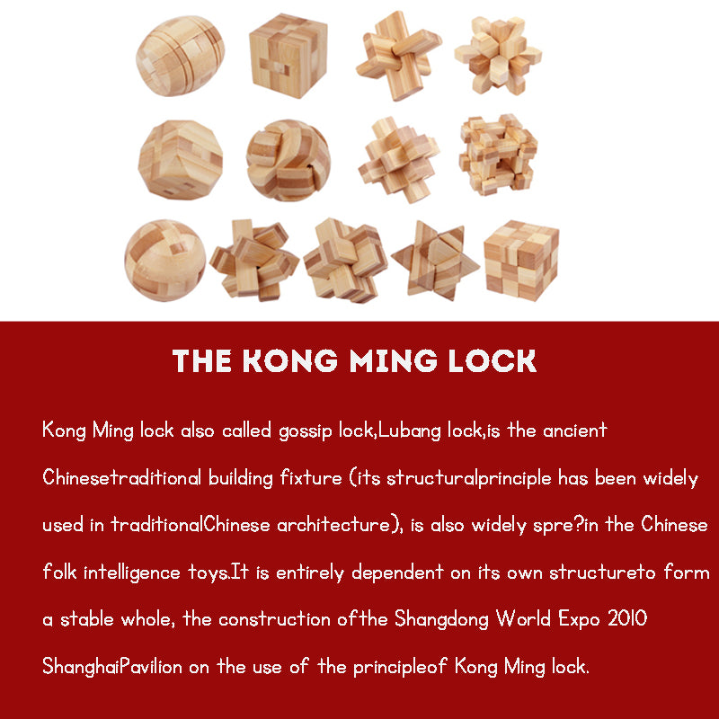 Stress Relief Toys 3D Brain Teaser LuBan Lock Puzzle Toy Building Blocks Learning Toys Unlocking Game Toy  For Kids Adults Gifts