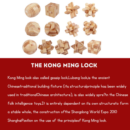 Stress Relief Toys 3D Brain Teaser LuBan Lock Puzzle Toy Building Blocks Learning Toys Unlocking Game Toy  For Kids Adults Gifts