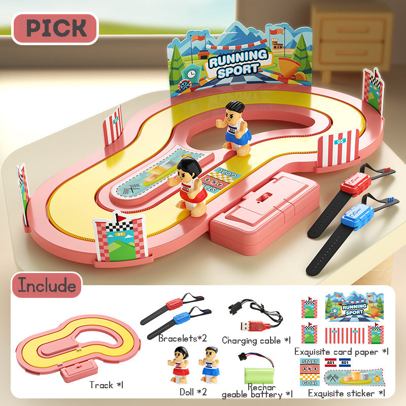 Wireless Somatosensory Competition Treadmill Toys Electric Double Toys Racing Track Toy Running Battle Game Toy