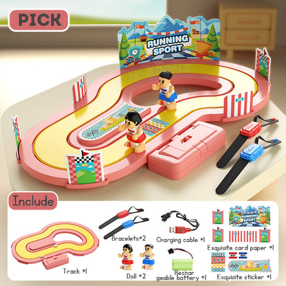 Wireless Somatosensory Competition Treadmill Toys Electric Double Toys Racing Track Toy Running Battle Game Toy