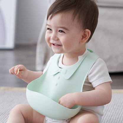 Silicone Baby Bib | Adjustable Fit Waterproof Bibs Easily Wipe Clean - Comfortable Soft Waterproof Bib Keeps Stains Off