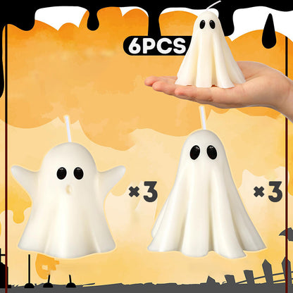 Halloween Decoration Scented Candle 6PCS Halloween Ghost Candle Party Decoration Room  Desktop Decor