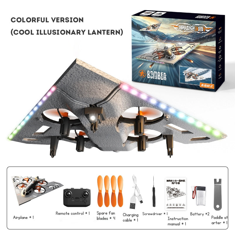 Kids RC Drone Three In One Airplanes Flying Toy Remote Control Quad Copter Drone Plane