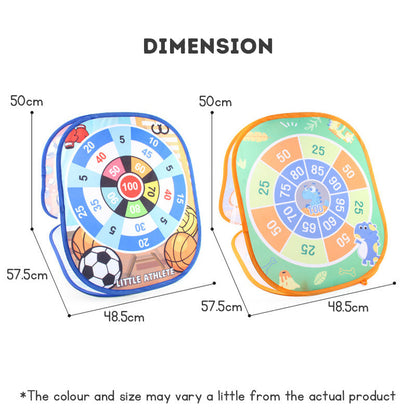 Kid's 3-in-1 Toss Bean Bags Game Foldable Bean Bag Board Cartoon Sticky Balls Dart Target