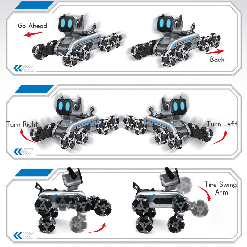 Kids Remote Control Mechanical Dog Dinosaur Car Toys For Boys Electric Eight-Wheel Intelligent Music Light Remote Control Toy