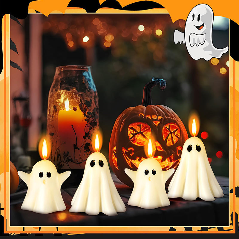 Halloween Decoration Scented Candle 6PCS Halloween Ghost Candle Party Decoration Room  Desktop Decor