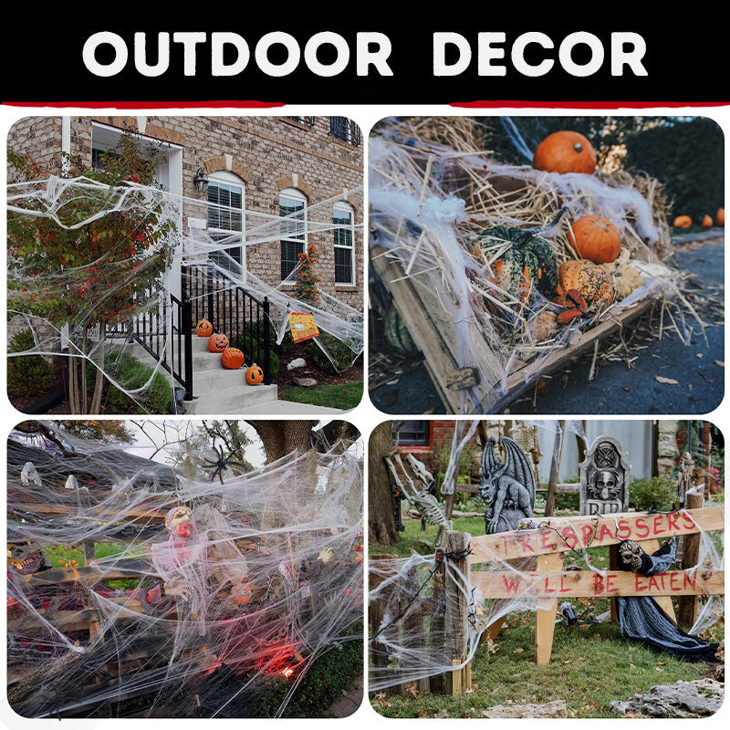 Halloween Decoration Halloween Stretchable Spider Web 150pcs Spider cobweb Outdoor Indoor Home Party Decoration Home Decor