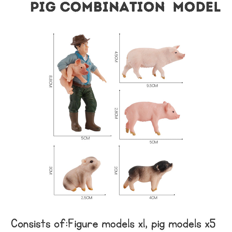 Simulation Poultry Farm Animal Model Pretend Play Farmer Figures Toys Farm Animal Toys For Kids