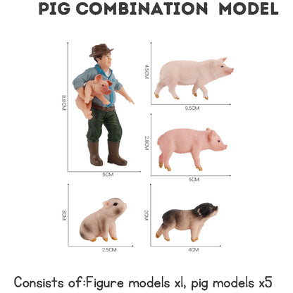 Simulation Poultry Farm Animal Model Pretend Play Farmer Figures Toys Farm Animal Toys For Kids