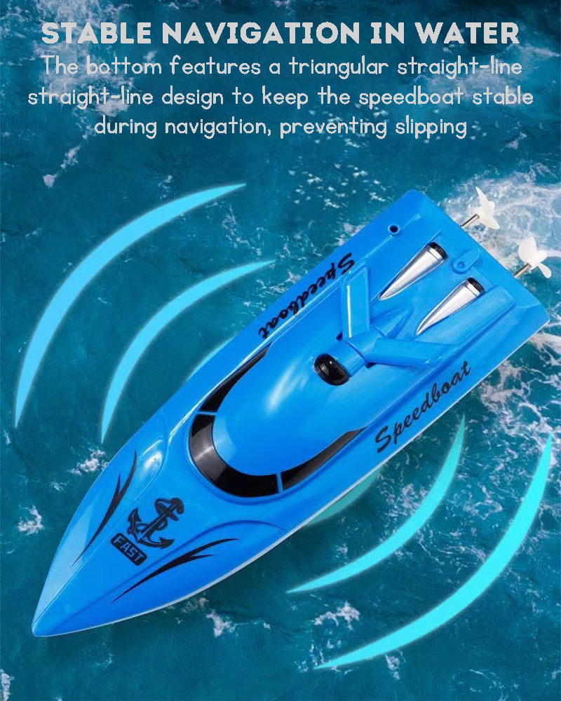 Electric remote-controlled speedboat 2.4G Long-Range Wireless Remote Control with Extended Battery Life Water Toy for Children