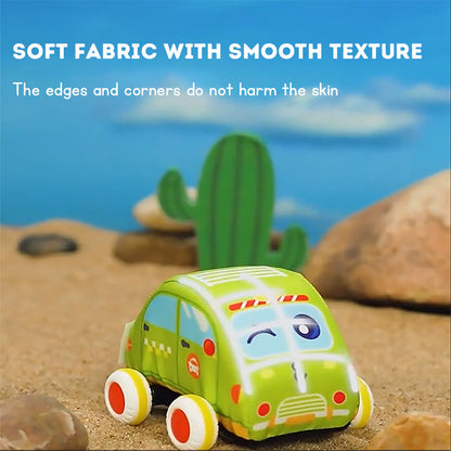 Baby toys Children's early education educational toys portable detachable baby cartoon cloth toy car set