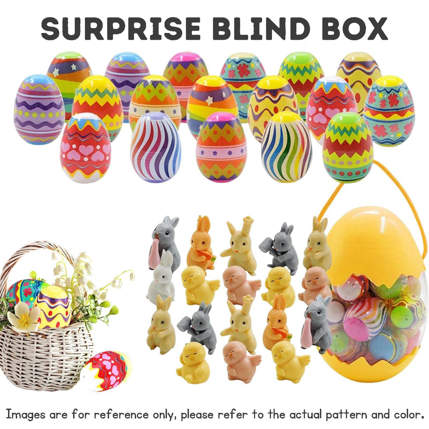 Easter Eggs Children's Bucket Blind Box Cartoon Rabbit Creative Colorful Capsule Toys