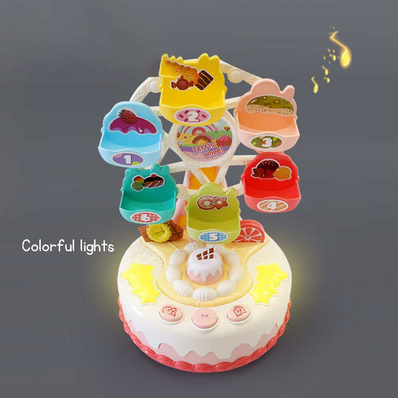 Educational Ferris Wheel Rotating Cake Truck Toy Musical Story Light Toy Boy and Girl Toy