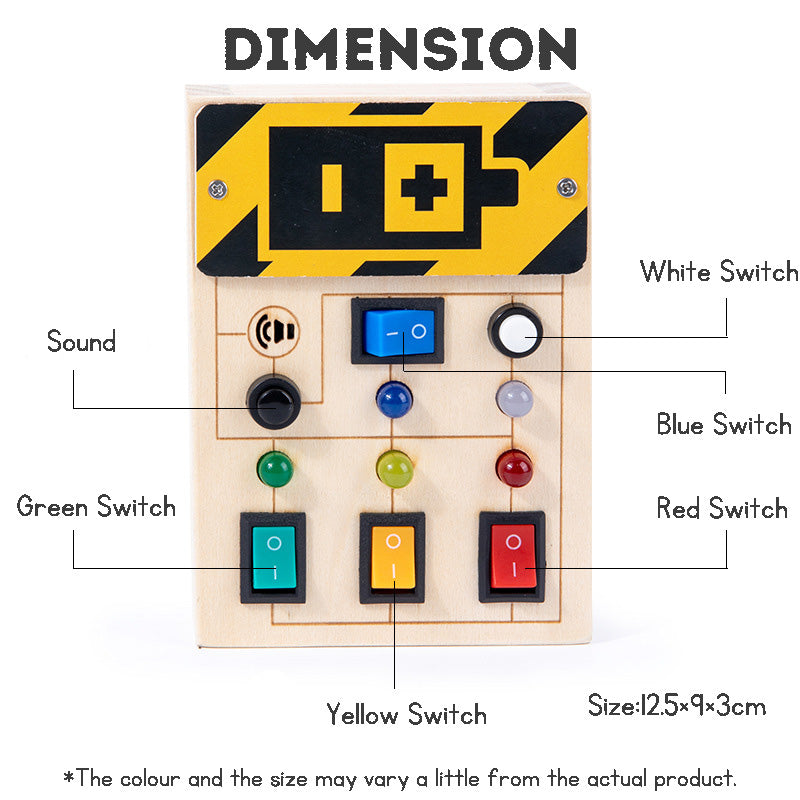 Early Education Wooden LED Switch Light Toy for Children - Enhances Color Recognition and Cognitive Skills