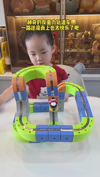 Kid's Magnetic Tiles Track  Electric Train Track Toy  Free Assembly Building Blocks Set Kid's Birthday Gift