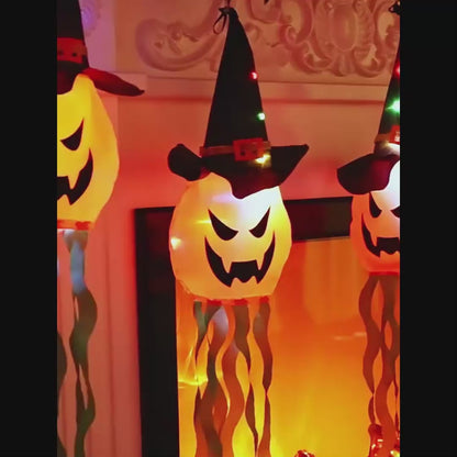 Halloween Decoration Pumpkin String Light Wizard Hat LED Light Scary Atmosphere Indoor Outdoor Home Party Decoration