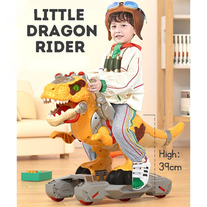 Multifunctional Dinosaur Toy with Ride-On and Scooter, Music, and Light Effects T-Rex Tyrannosaurus Rex