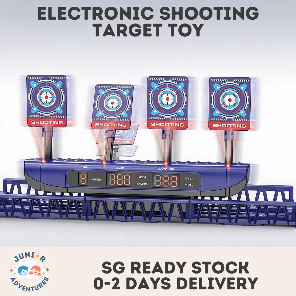 [SG Stock🚚] Kids Electronic Scoring Moving Target Shooting Game Toy With 4 Targets LCD Screen Sound Light