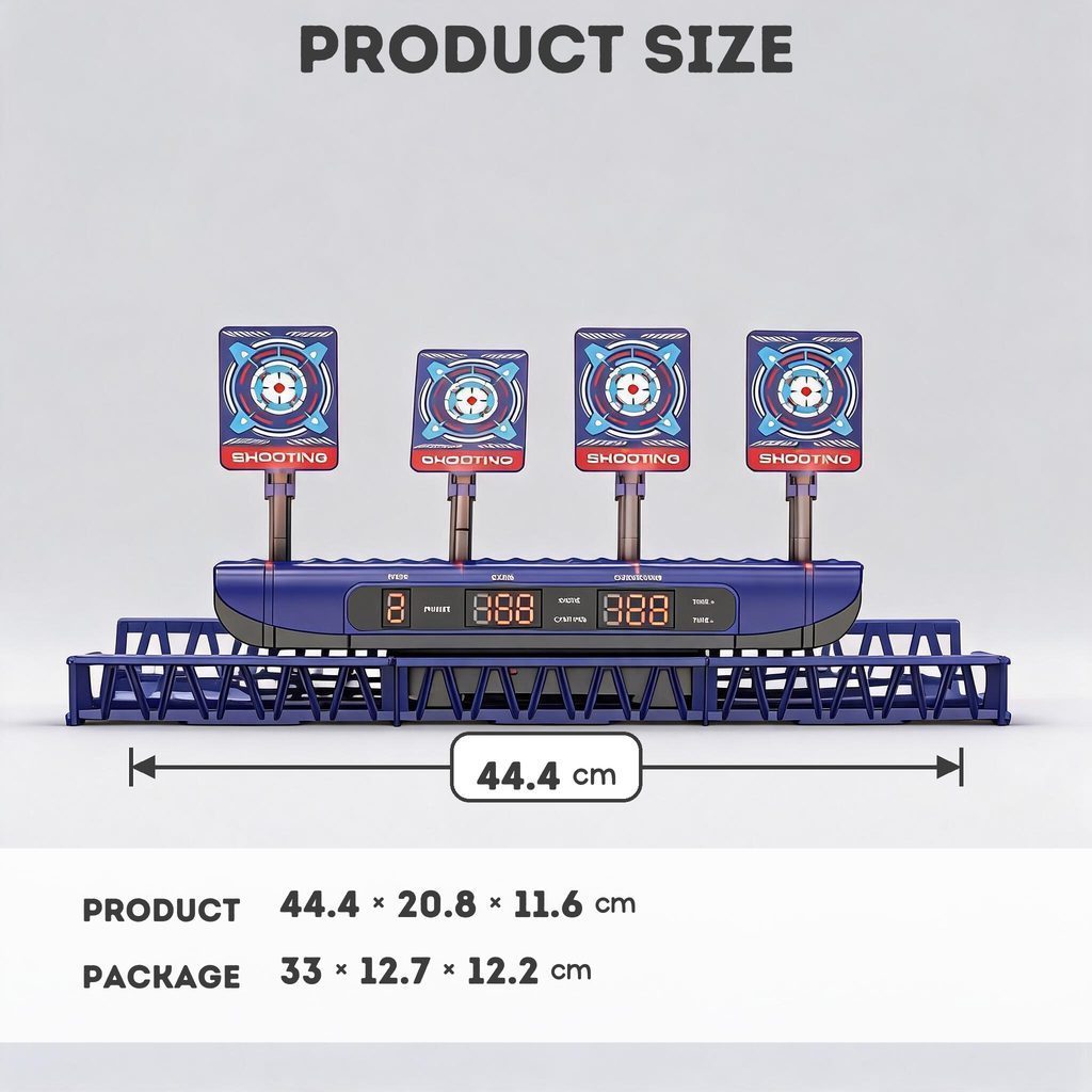 [SG Stock🚚] Kids Electronic Scoring Moving Target Shooting Game Toy With 4 Targets LCD Screen Sound Light
