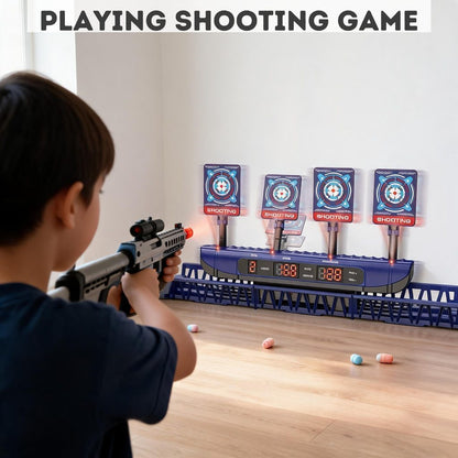 [SG Stock🚚] Kids Electronic Scoring Moving Target Shooting Game Toy With 4 Targets LCD Screen Sound Light
