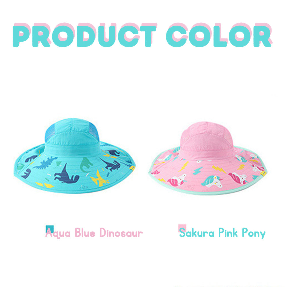 Children's sun hat with UV protection, suitable for outdoor activities, wide brim, beach hat.