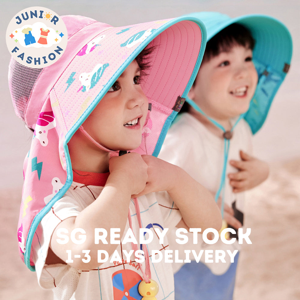 Children's sun hat with UV protection, suitable for outdoor activities, wide brim, beach hat.