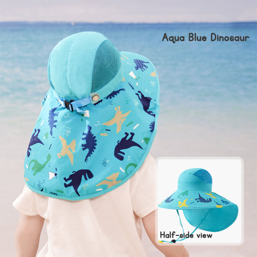 Children's sun hat with UV protection, suitable for outdoor activities, wide brim, beach hat.