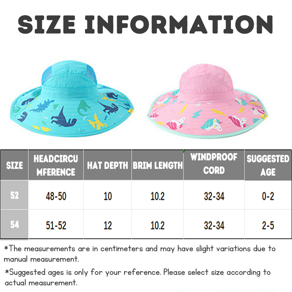 Children's sun hat with UV protection, suitable for outdoor activities, wide brim, beach hat.