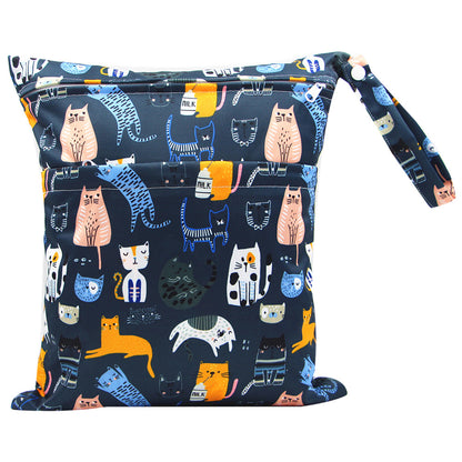 Baby Diaper Bag Wet bag with Double Zipper, Printed, Waterproof, Cartoon-themed, Fun for Kids