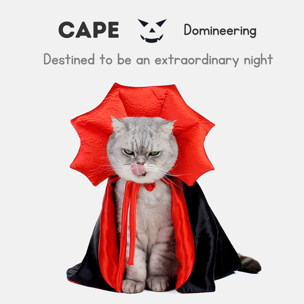 Halloween Pet Cape for Cats and Dogs Costume Set, Transforming Outfit for Holiday Theatrical Attire