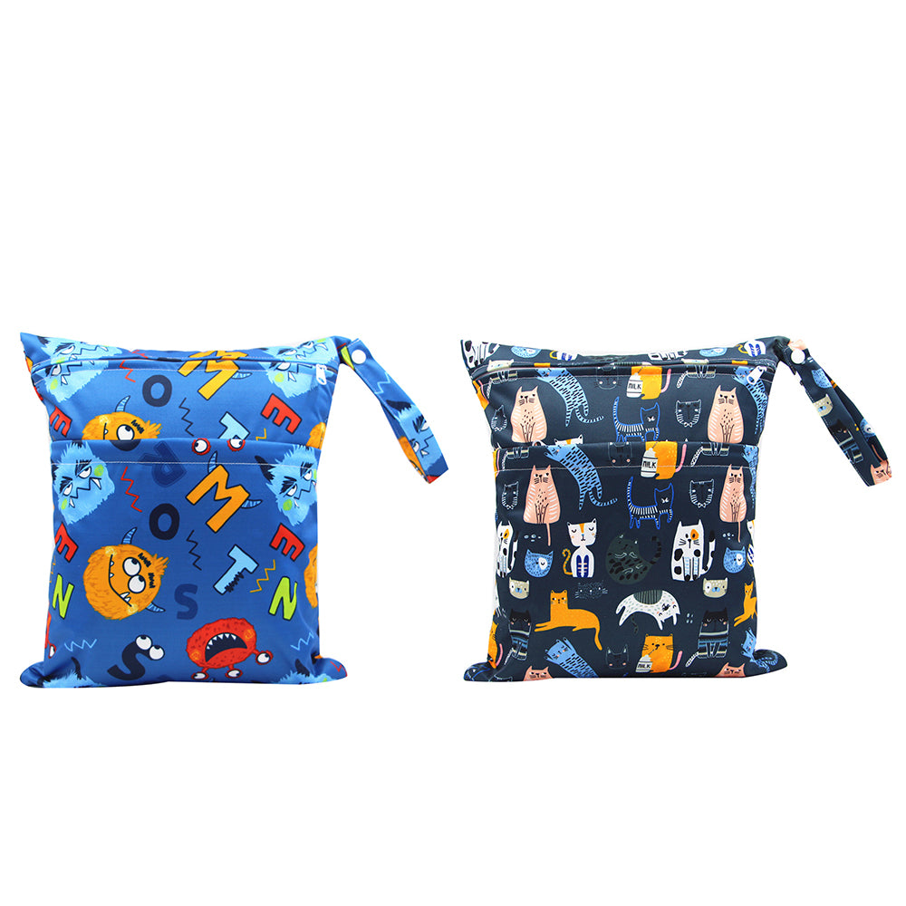 Baby Diaper Bag Wet bag with Double Zipper, Printed, Waterproof, Cartoon-themed, Fun for Kids