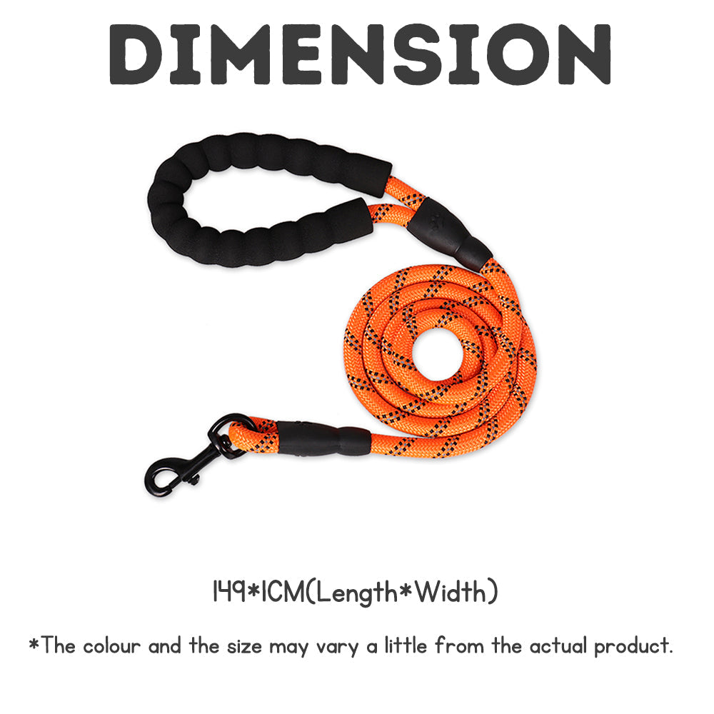 Nylon Braided Reflective Round Dog Leash, Explosion-proof and Shock-absorbing Dog Walking Leash