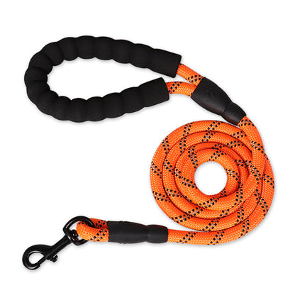 Nylon Braided Reflective Round Dog Leash, Explosion-proof and Shock-absorbing Dog Walking Leash